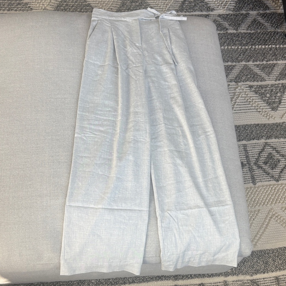 Eleventy light melange gray high waisted wide leg pants, size Italian 36 / US 0